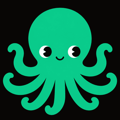 Octopus green mascot on Ink